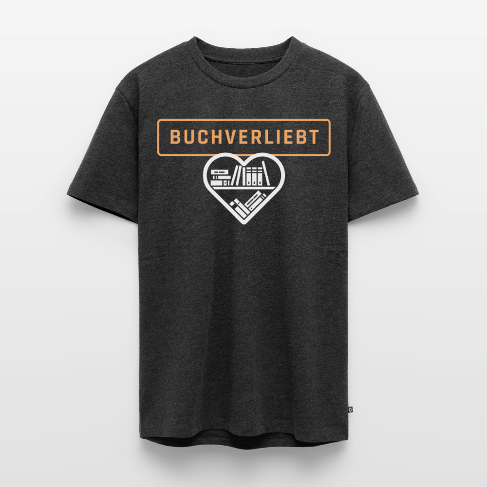 buchverliebt-männer-shirt - Anthrazit meliert