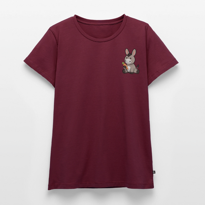 der-kleine-esel-frauen-shirt-pocket - Burgunderrot