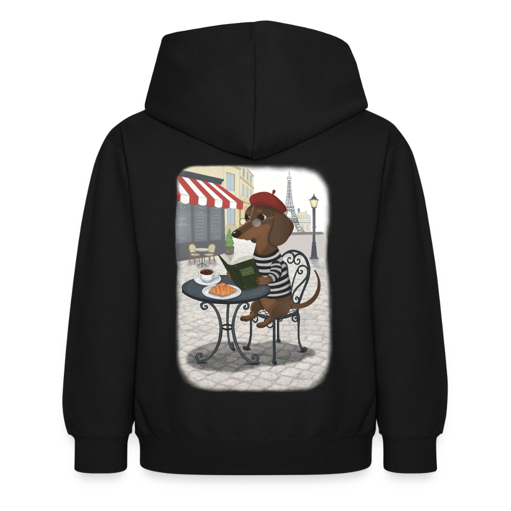 dackel.in.paris.tres.pawfect.kinder.hoodie - Schwarz