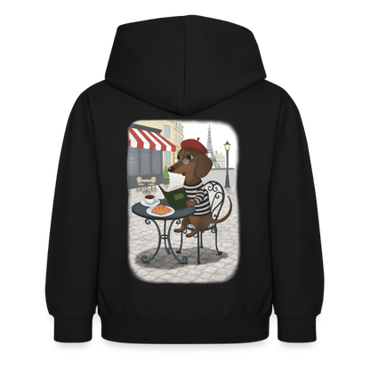 dackel.in.paris.tres.pawfect.kinder.hoodie - Schwarz