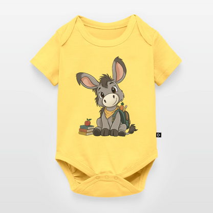 der-kleine-esel-classic-baby-bio-body - Pastellgelb