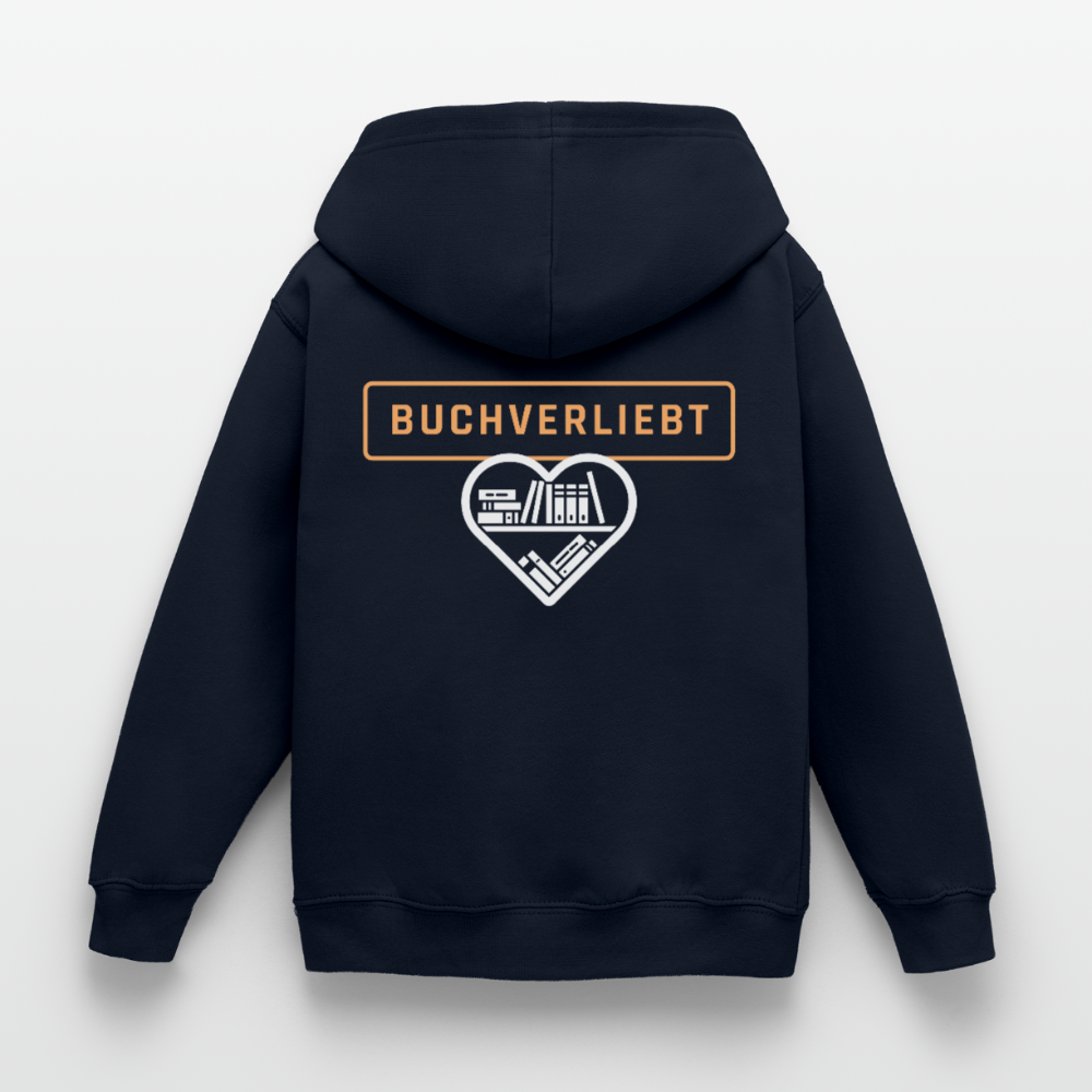 buchverliebt-kinder-hoodie - Navy