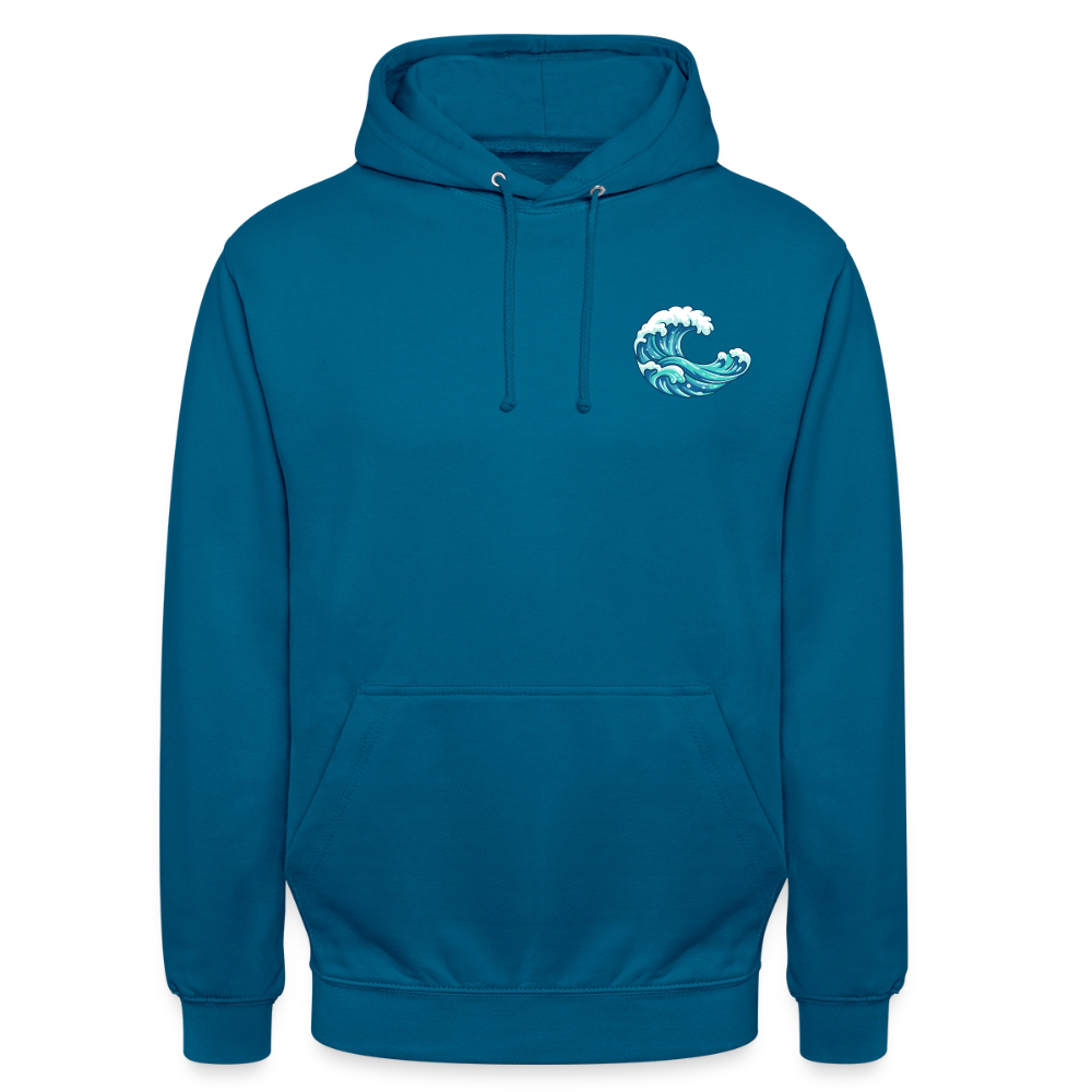 Kleiner.Delfin .große.Welle.unisex.hoodie - Tiefseeblau 