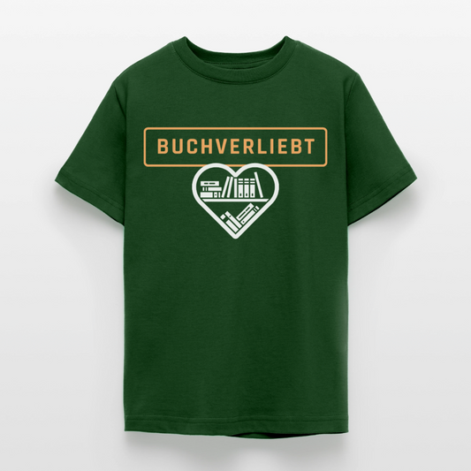 buchverliebt-teenager-kinder-t-shirt - Forstgrün 