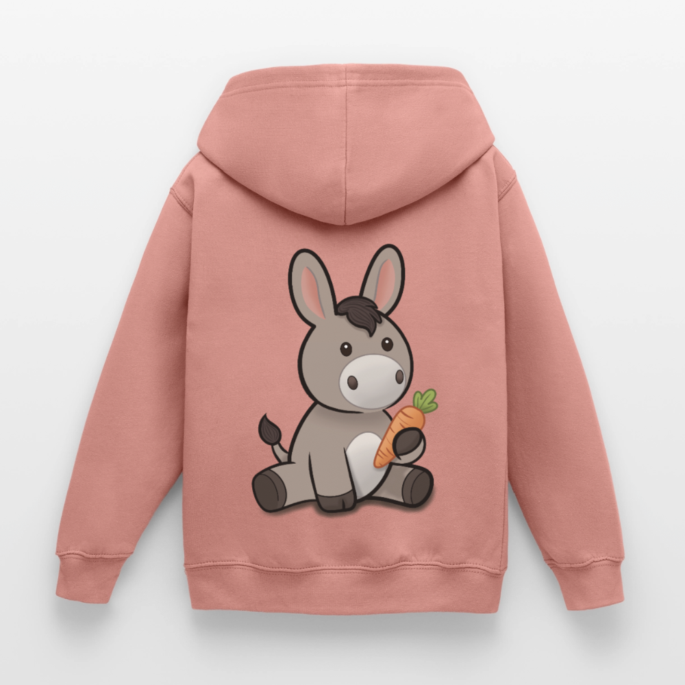 der-kleine-esel-kinder-hoodie - Altrosa