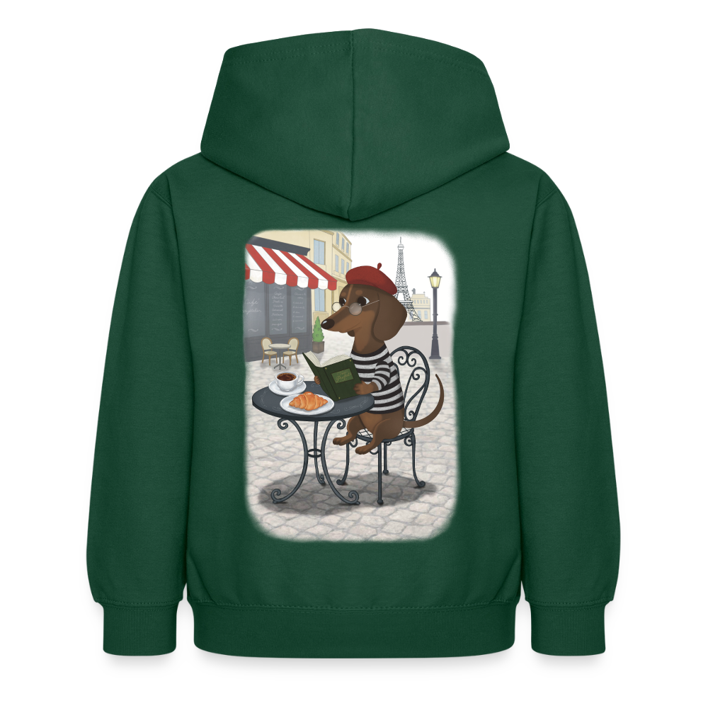 dackel.in.paris.tres.pawfect.kinder.hoodie - Flaschengrün