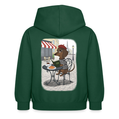 dackel.in.paris.tres.pawfect.kinder.hoodie - Flaschengrün