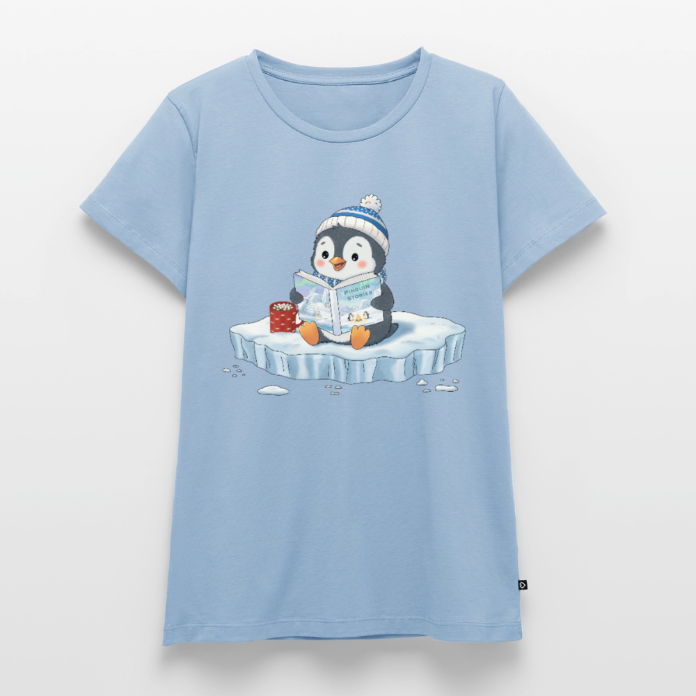 Cozy Pinguin Stories | Premium T-Shirt für Frauen - Hellblau