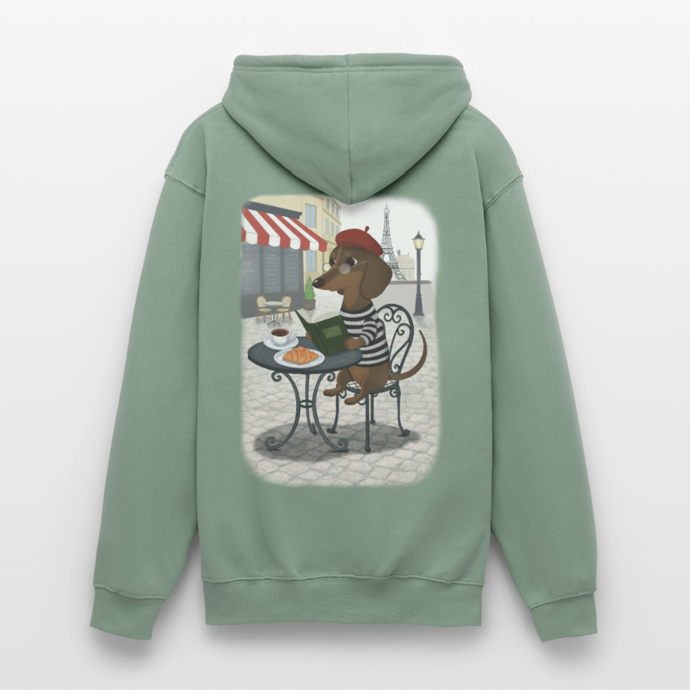 dackel.in.paris.tres.pawfect.unisex.hoodie - Graugrün