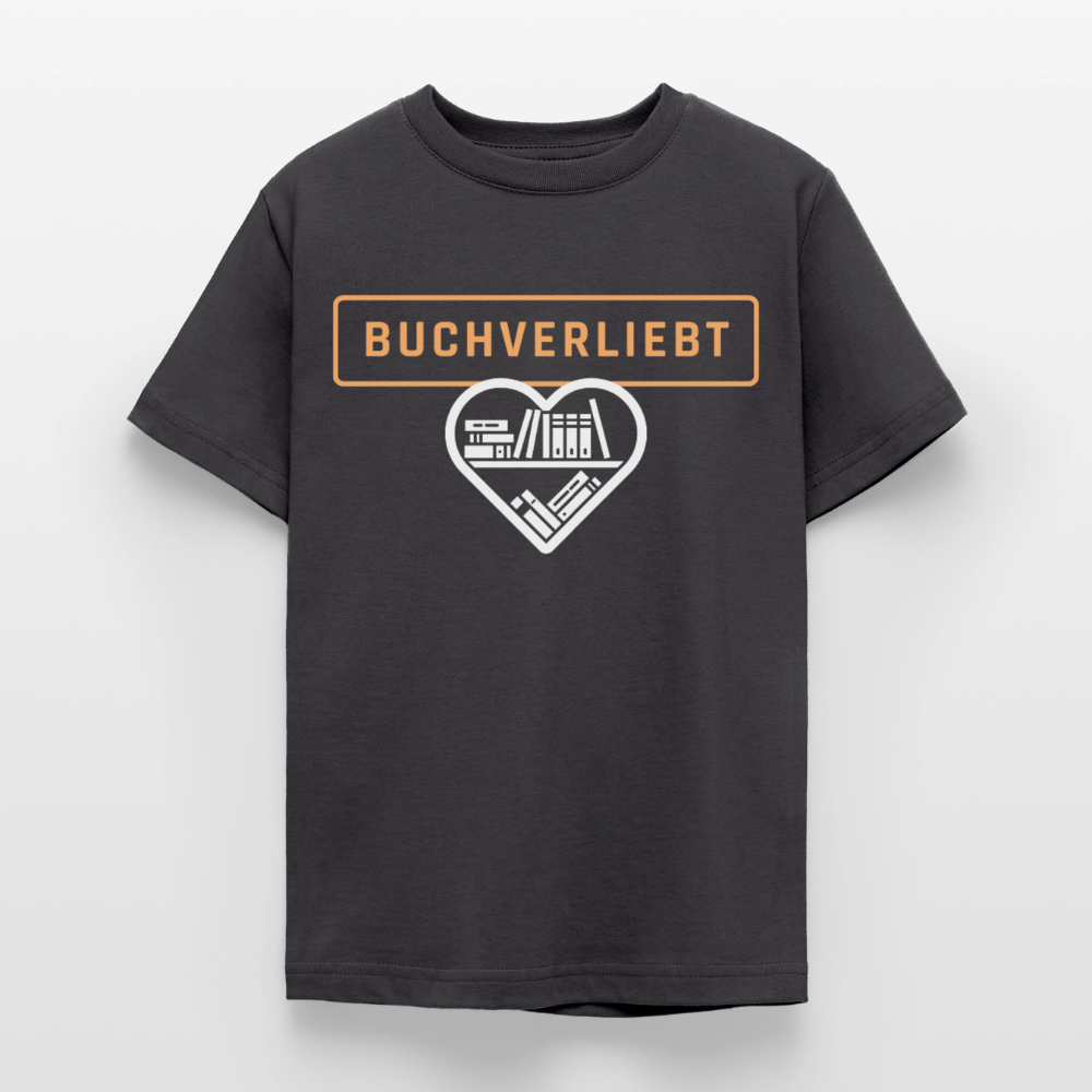 buchverliebt-teenager-kinder-t-shirt - Dunkelgrau
