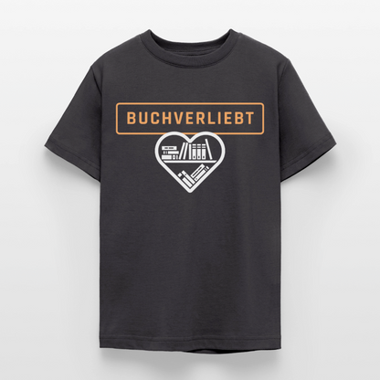 buchverliebt-teenager-kinder-t-shirt - Dunkelgrau