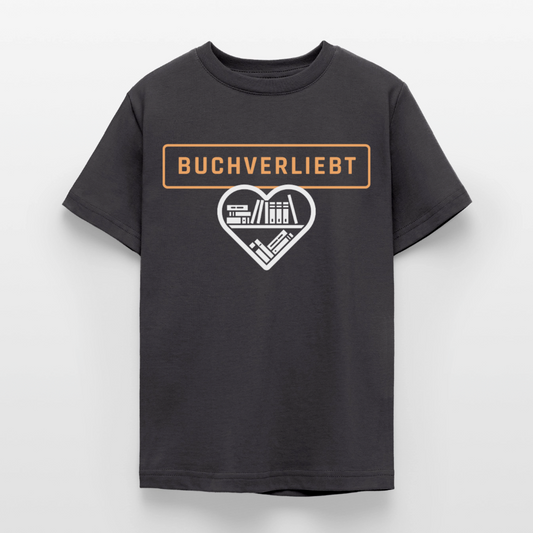buchverliebt-teenager-kinder-t-shirt - Dunkelgrau