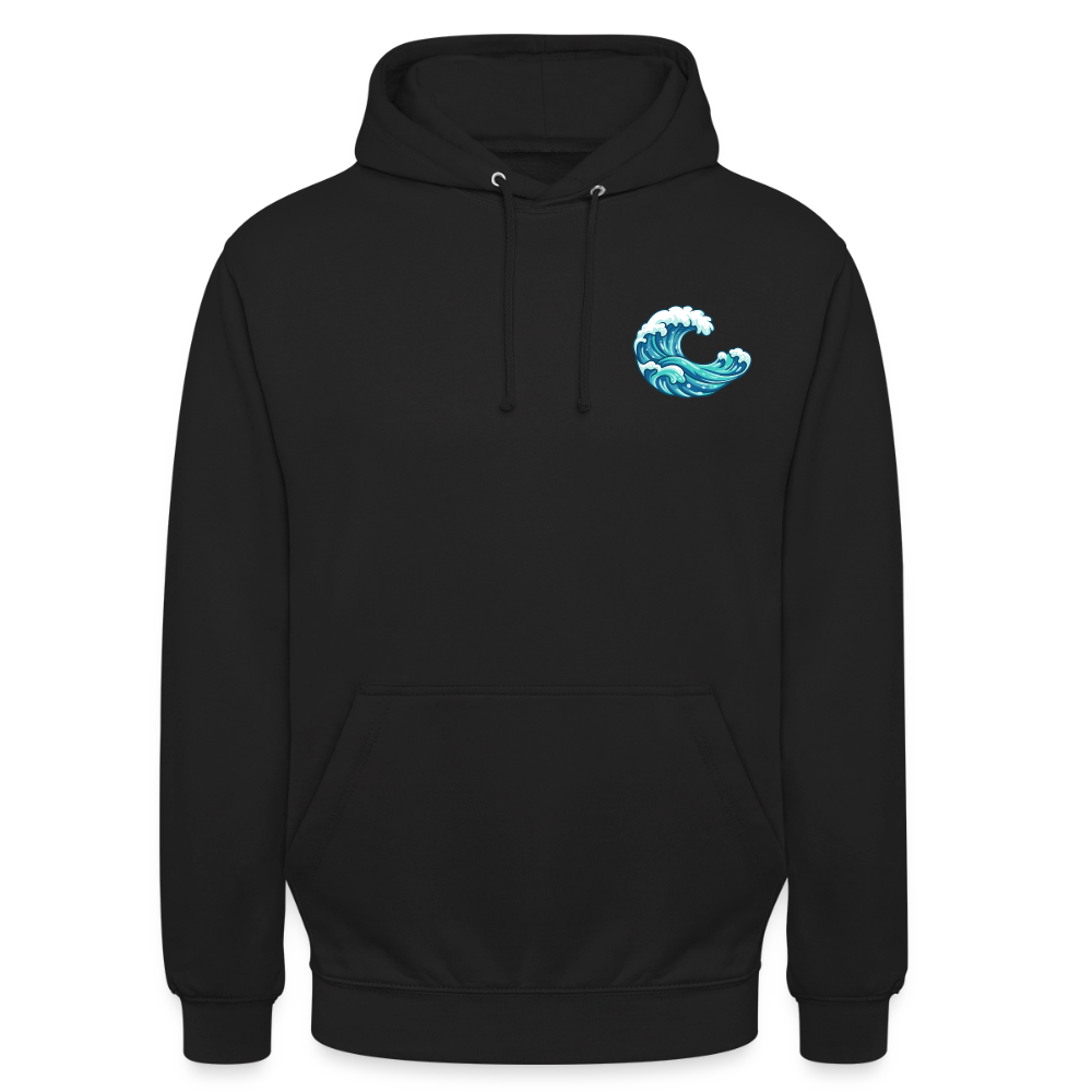 Kleiner.Delfin .große.Welle.supercool.unisex.hoodie - Schwarz