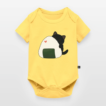Sushi-Cats-Onigiri-baby-bio-body - Pastellgelb