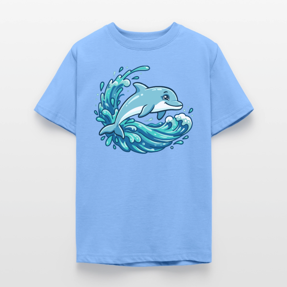 kleiner.delfin.grosse.welle.teenager.standard - Himmelblau