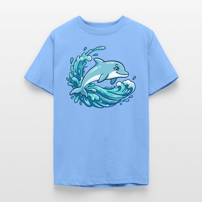 kleiner.delfin.grosse.welle.teenager.standard - Himmelblau