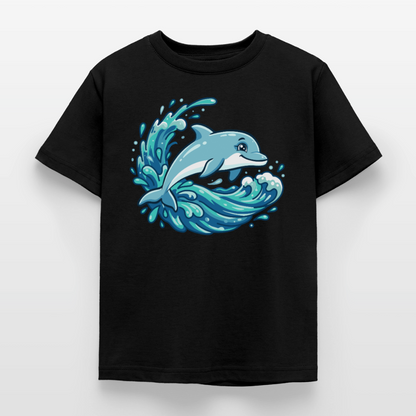 kleiner.delfin.grosse.welle.kinder.standard - Schwarz