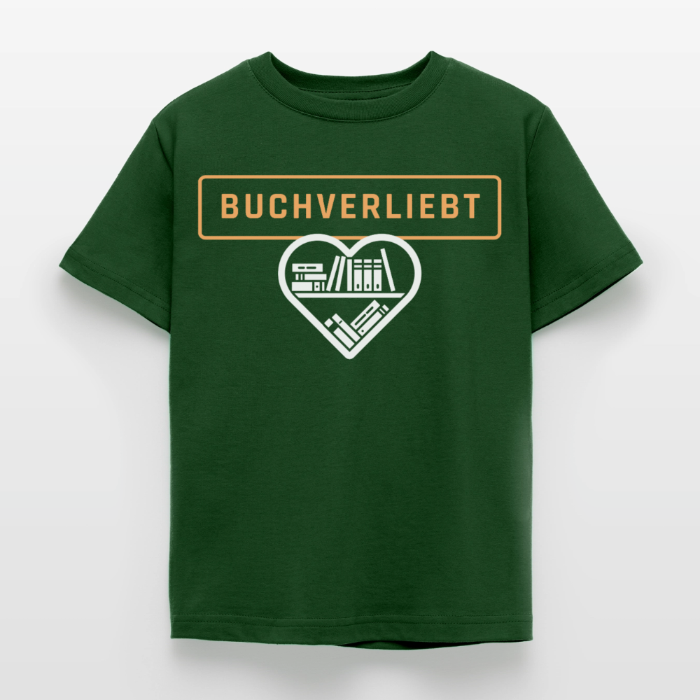 buchverliebt-kinder-t-shirt - Forstgrün 