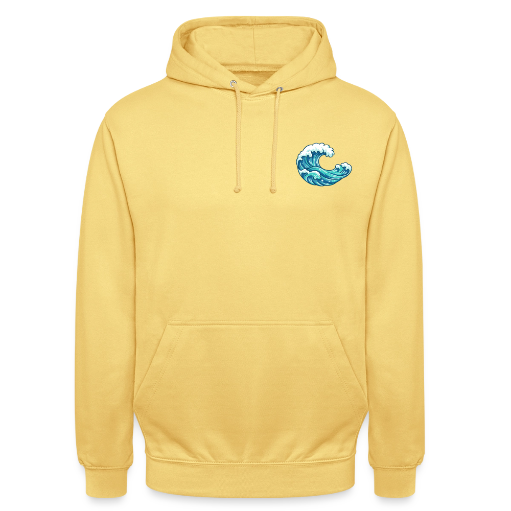 Kleiner.Delfin .große.Welle.unisex.hoodie - Zitronengelb
