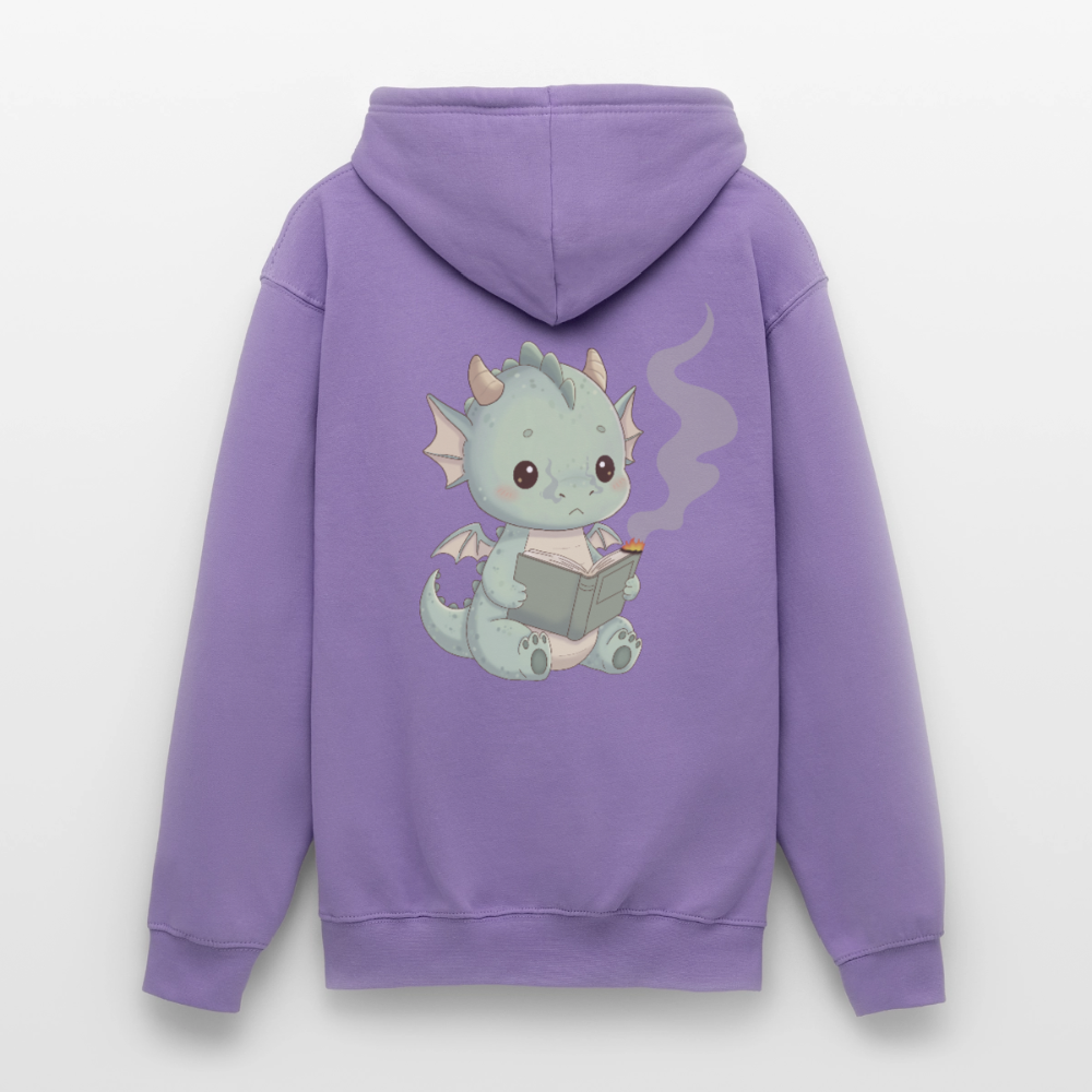 Kleiner.buecherdrache.unisex.hoodie - Lavendel