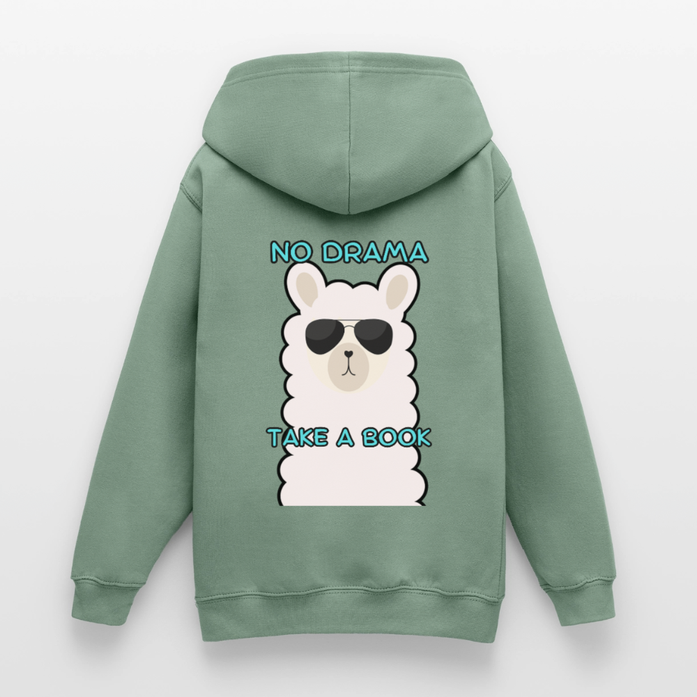 no-drama-teenager-hoodie - Graugrün