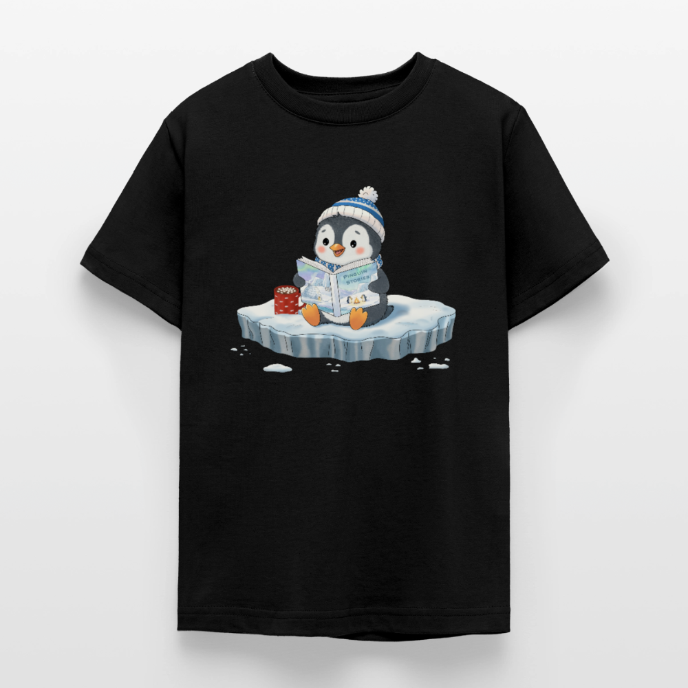 Cozy.Pinguin.Stories.Teenager.T-Shirt - Schwarz