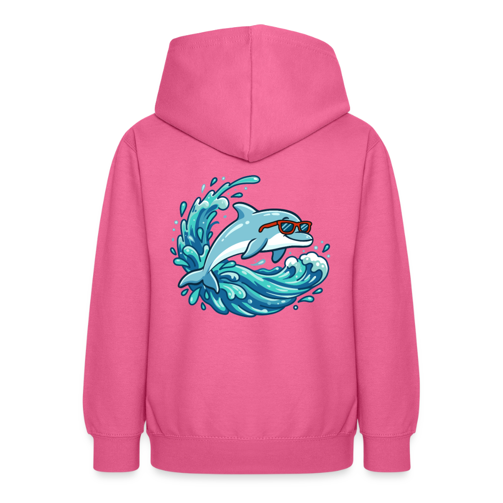 Kleiner.Delfin .große.Welle.supercool.teenager.hoodie - Pink