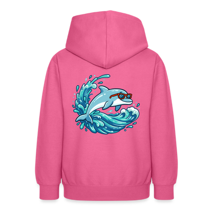 Kleiner.Delfin .große.Welle.supercool.teenager.hoodie - Pink