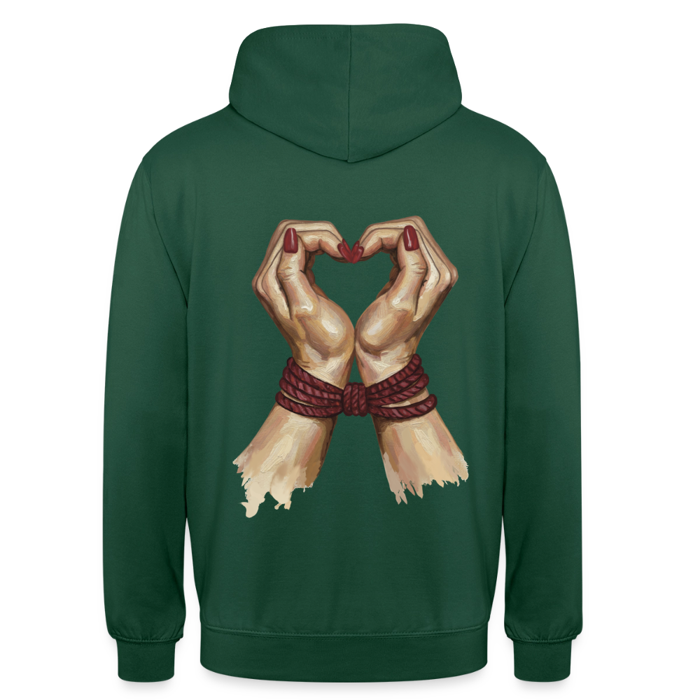 bound.by.Love.unisex.hoodie - Flaschengrün
