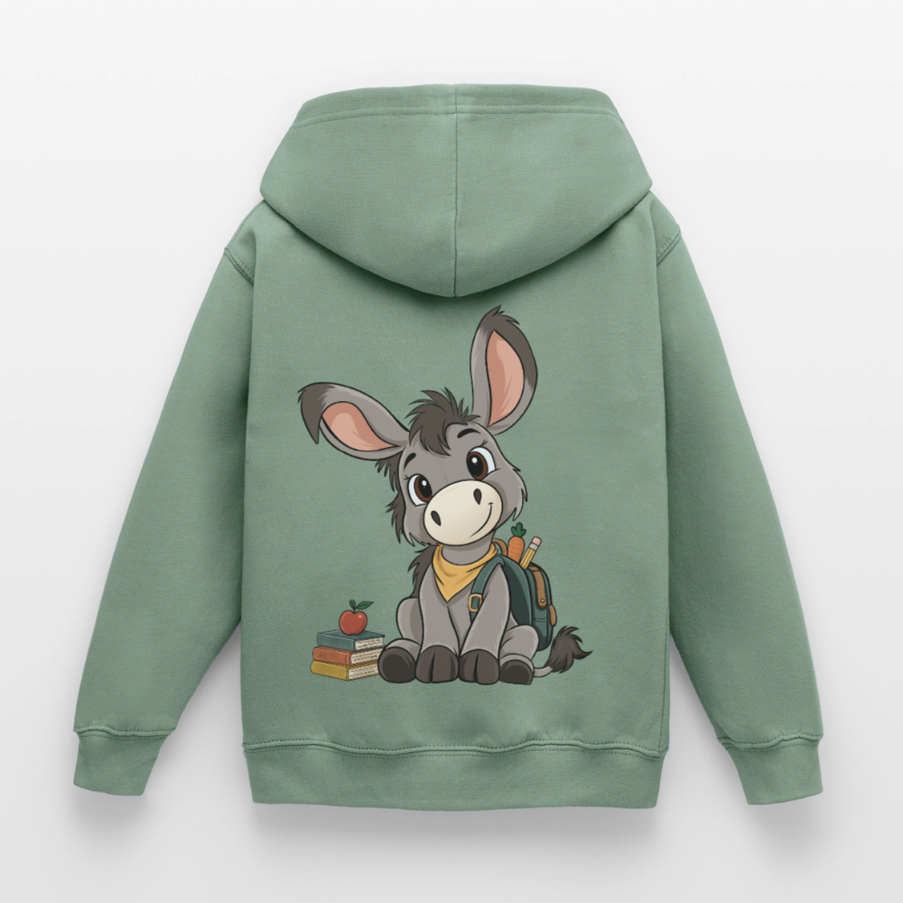 der-kleine-esel-classic--kinder-hoodie - Graugrün
