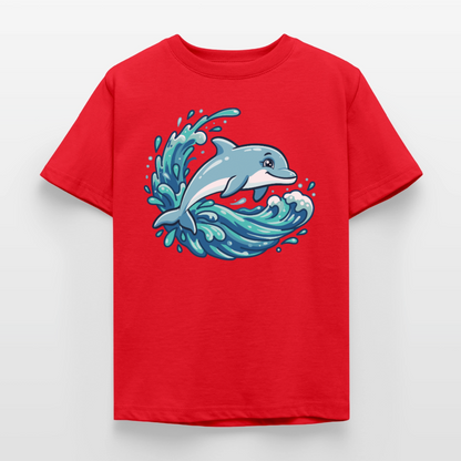 kleiner.delfin.grosse.welle.kinder.standard - Rot