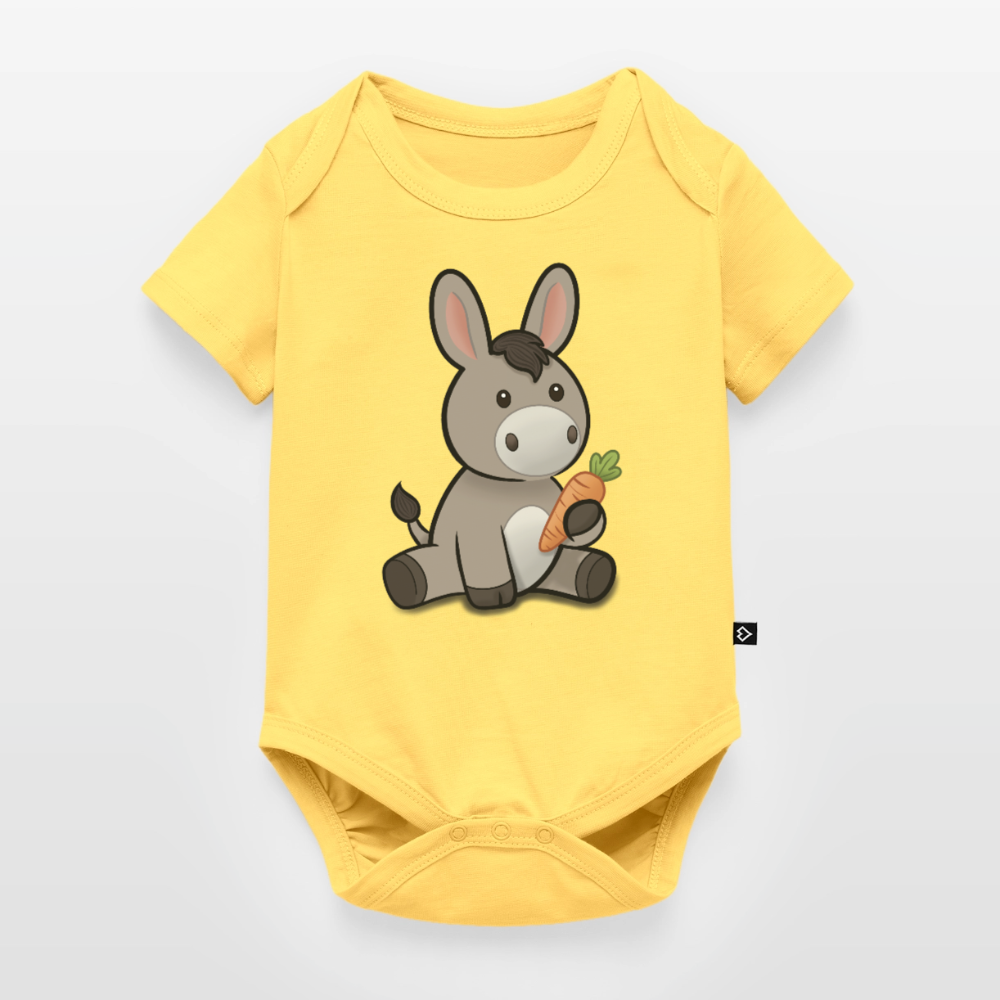 der-kleine-esel-baby-bio-body - Pastellgelb
