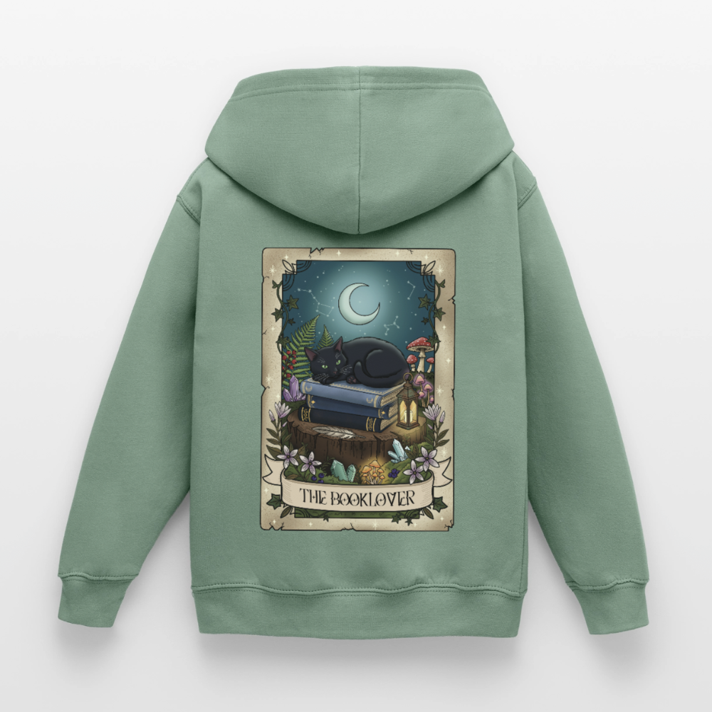 Tarotkarten-Booklover-kinder-hoodie - Graugrün