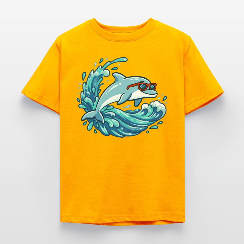 kleiner.delfin.grosse.welle.kinder.super.cool - Gold