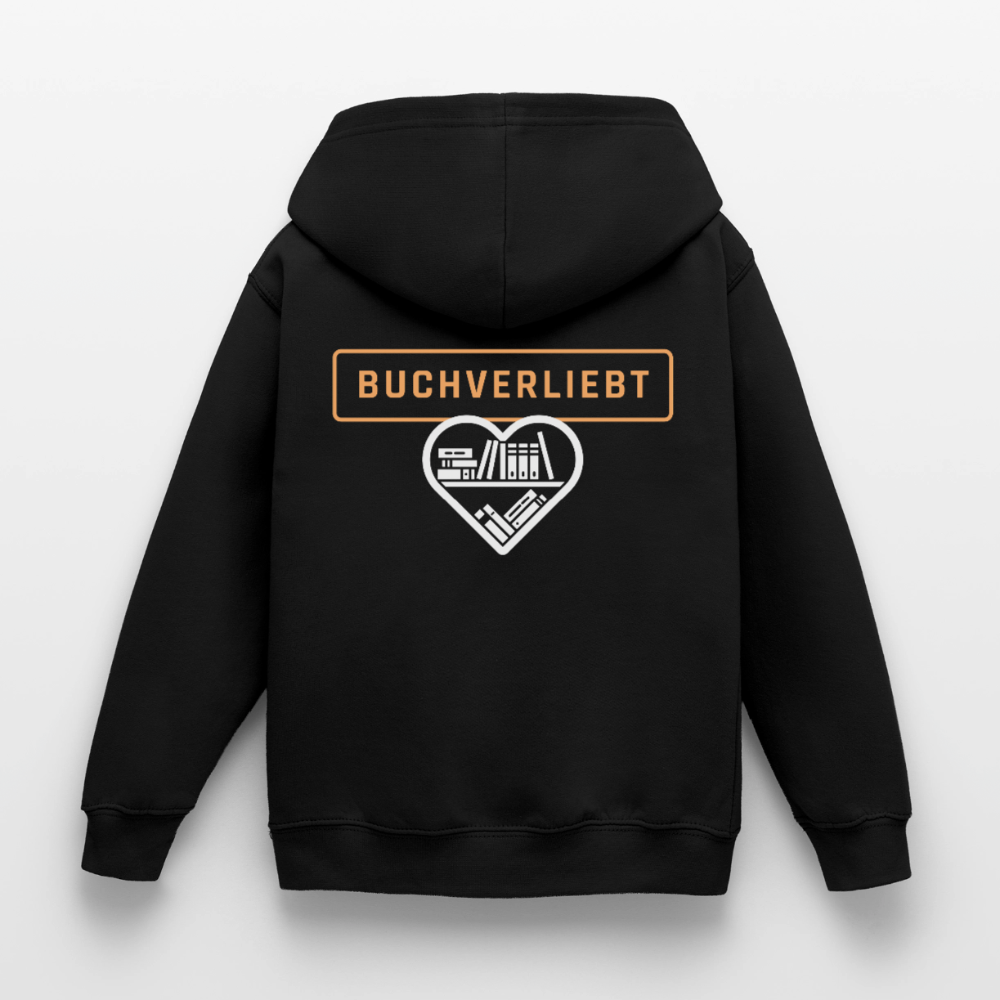 buchverliebt-kinder-hoodie - Schwarz