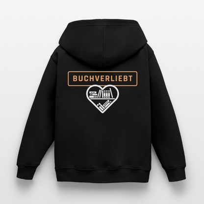 buchverliebt-kinder-hoodie - Schwarz