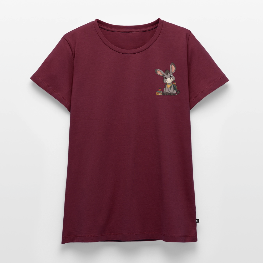 der-kleine-esel-classic-frauen-shirt-pocket - Burgunderrot