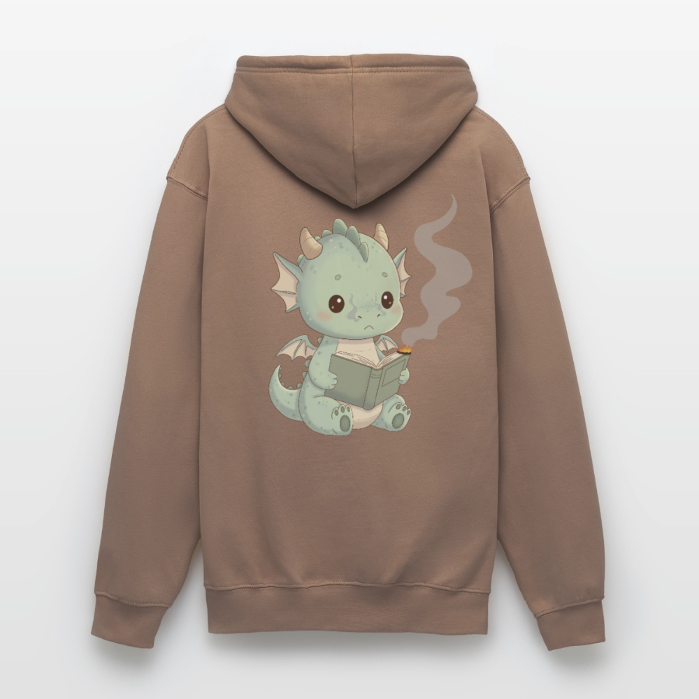 Kleiner.buecherdrache.unisex.hoodie - Mokka