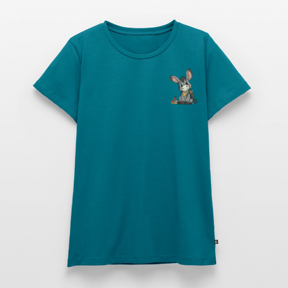 der-kleine-esel-classic-frauen-shirt-pocket - Petrol