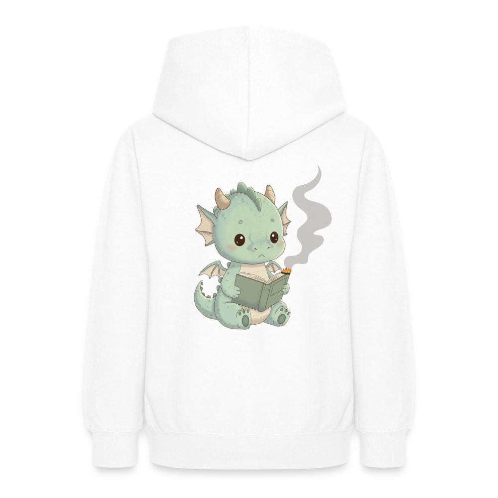 Kleiner.buecherdrache.teenager.hoodie - Weiß