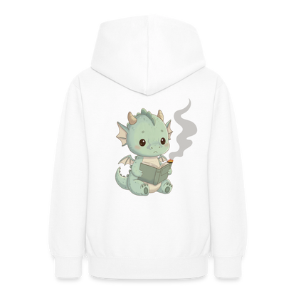 Kleiner.buecherdrache.teenager.hoodie - Weiß