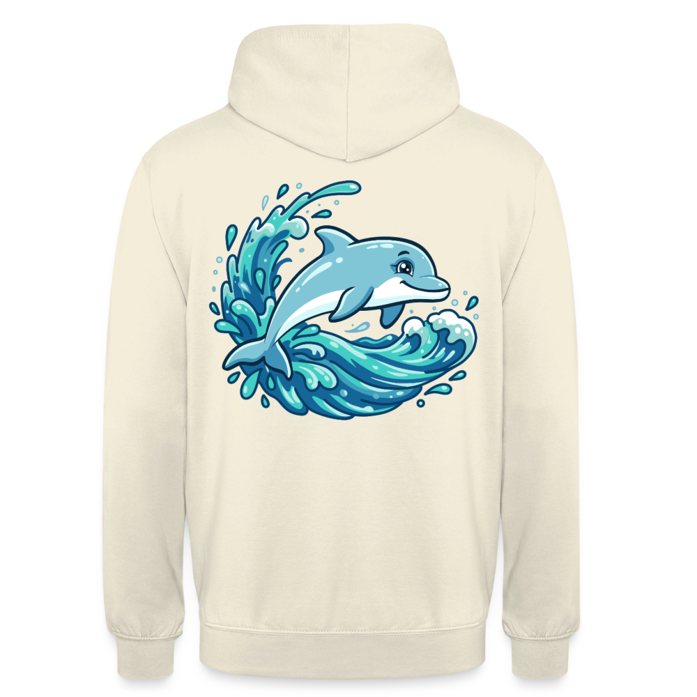 Kleiner.Delfin .große.Welle.unisex.hoodie - Vanille-Milchshake