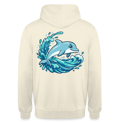Kleiner.Delfin .große.Welle.unisex.hoodie - Vanille-Milchshake