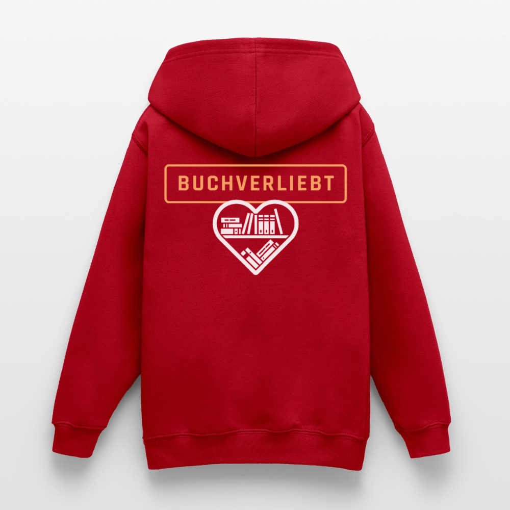 buchverliebt-teenager-hoodie - Rot