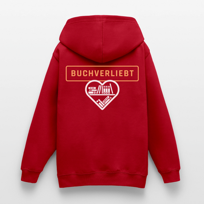 buchverliebt-teenager-hoodie - Rot