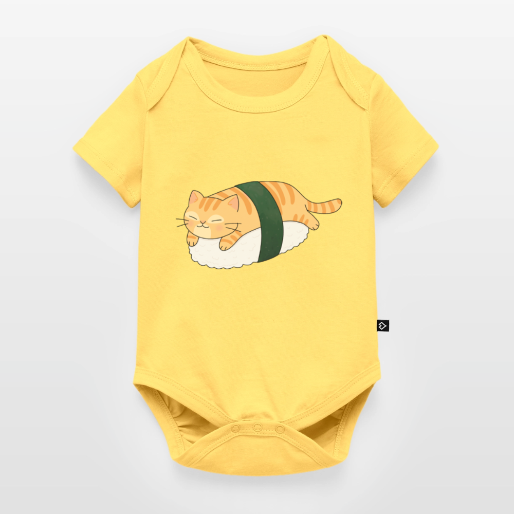 Sushi-Cats-Nigiri-baby-bio-body - Pastellgelb