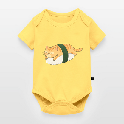 Sushi-Cats-Nigiri-baby-bio-body - Pastellgelb