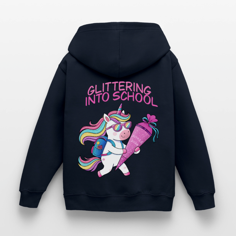 glittering-into-shool-kinder-hoodie - Navy