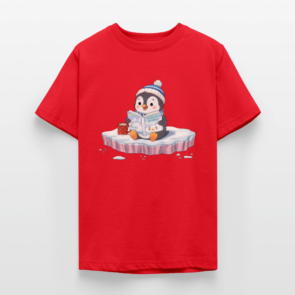 Cozy.Pinguin.Stories.Teenager.T-Shirt - Rot