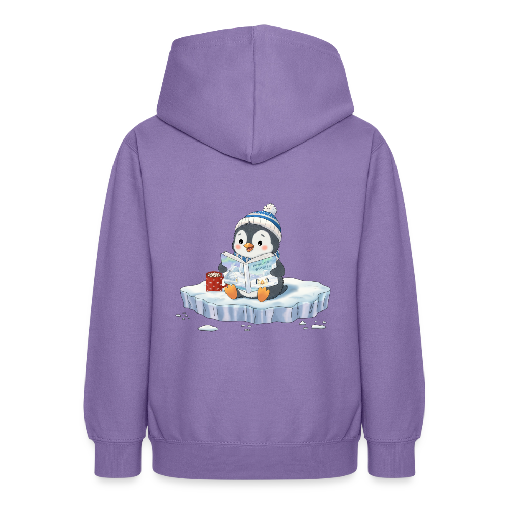 cozy.pinguin.stories.teenager.hoodie - Lavendel